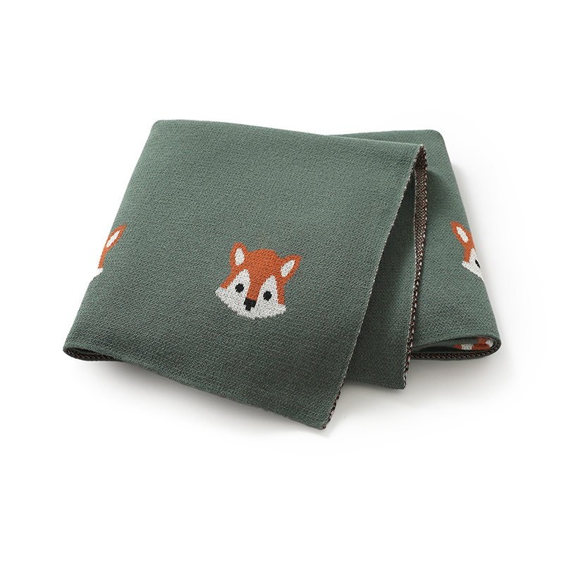 Baby Boy Nursery Quilt - Babydekens Katoen Cartoon Vos Gebreide Pasgeboren