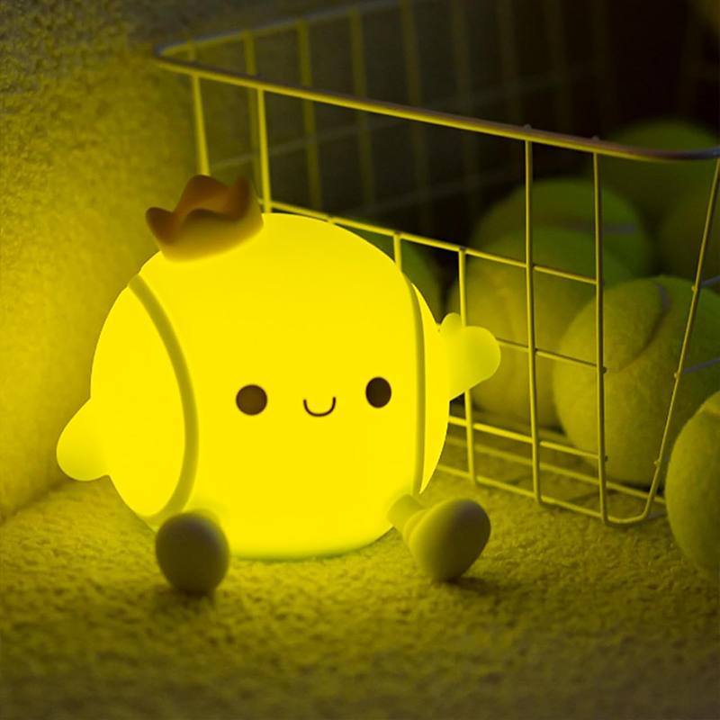 Baby Nursery Table Lamp - Schattig tennisnachtlampje Siliconen slaaplamp voor kinderkamer