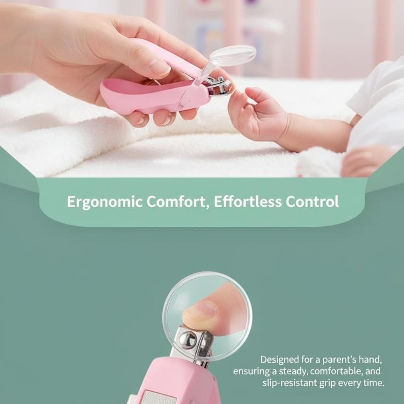 Baby Nursery Unit - Baby-nagelknipper met vergrootglas Veilige anti-knijp-nagelknipper voor