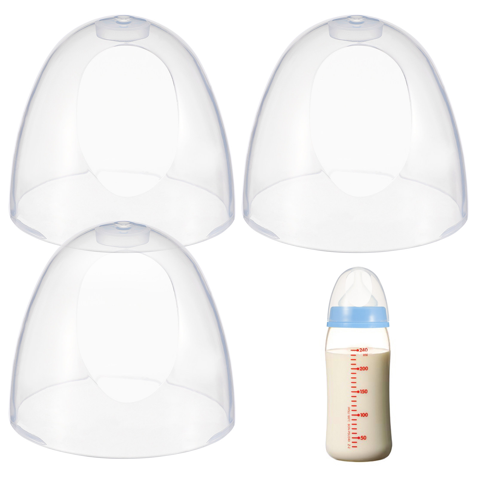 Nursing Cover Breastfeeding - Vervangende plastic babyflesdoppen, lekvrije melkvoedingsdoppen, transparante