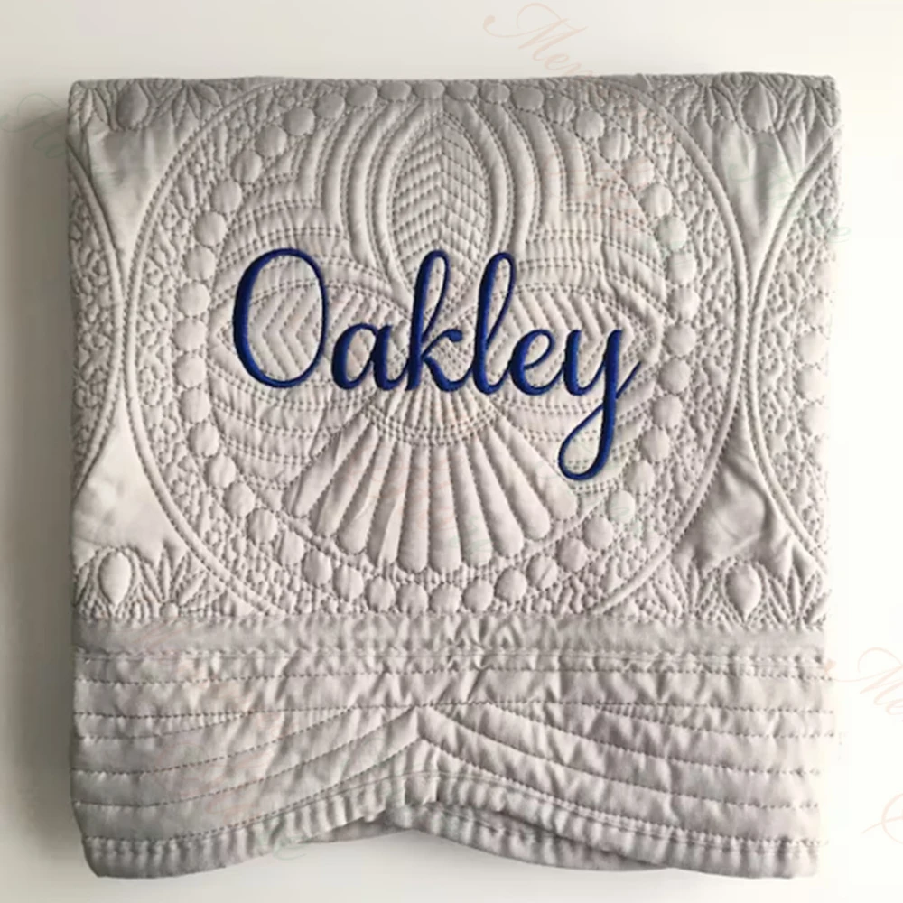 Baby Boy Nursery Quilt - Geborduurde Naam Baby Kinderkamer Quilts Custom