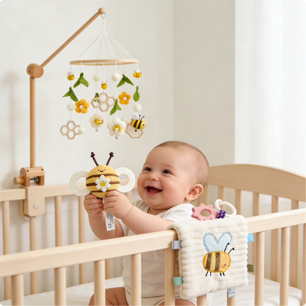 Babywieg mobiel rammelaar spee - Baby Nursery Music recensie en prijs