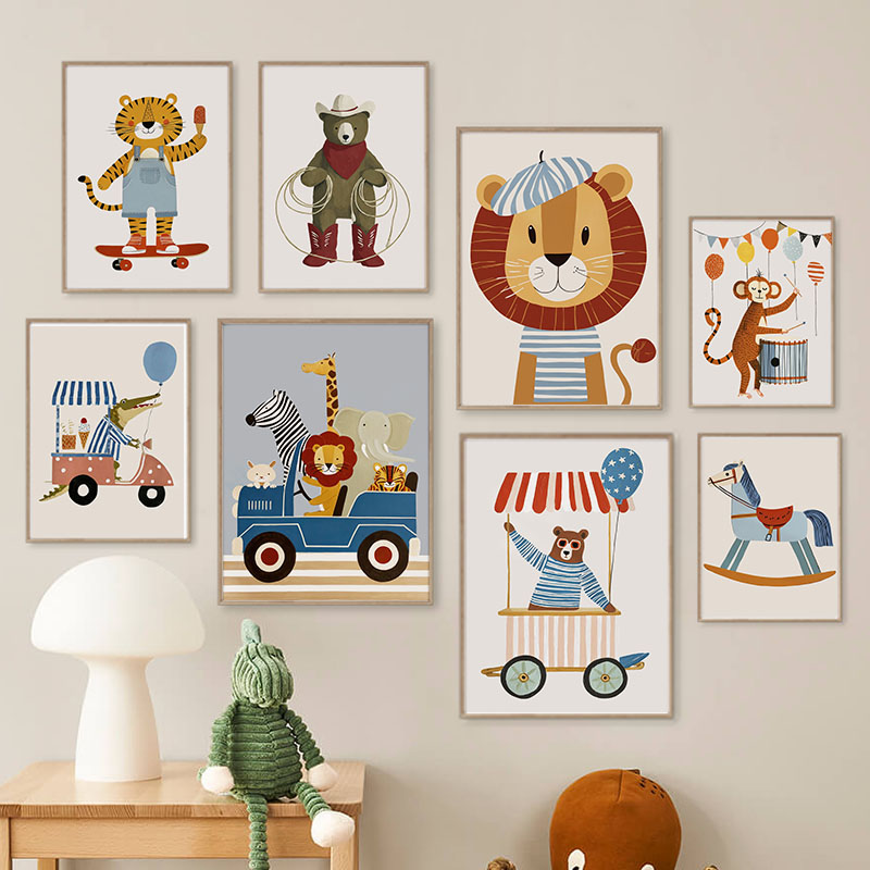 Grappige cartoon dieren auto b - Baby Nursery Things recensie en prijs
