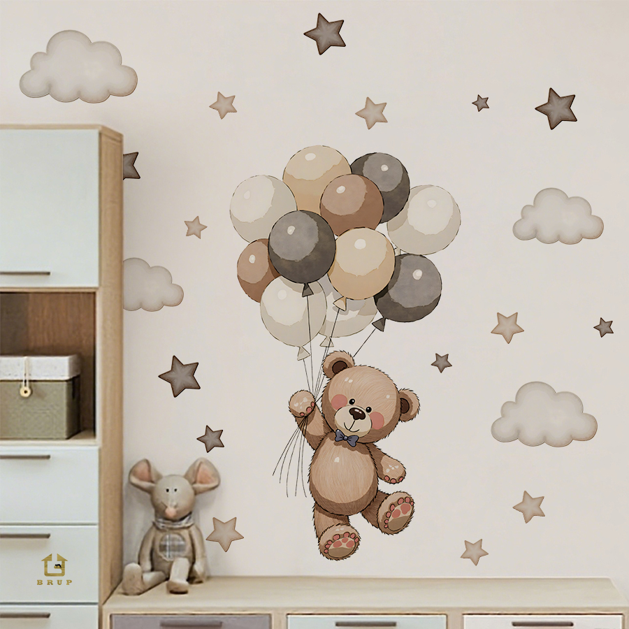 Schattige teddybeer muursticke - Baby Nursery Things recensie en prijs